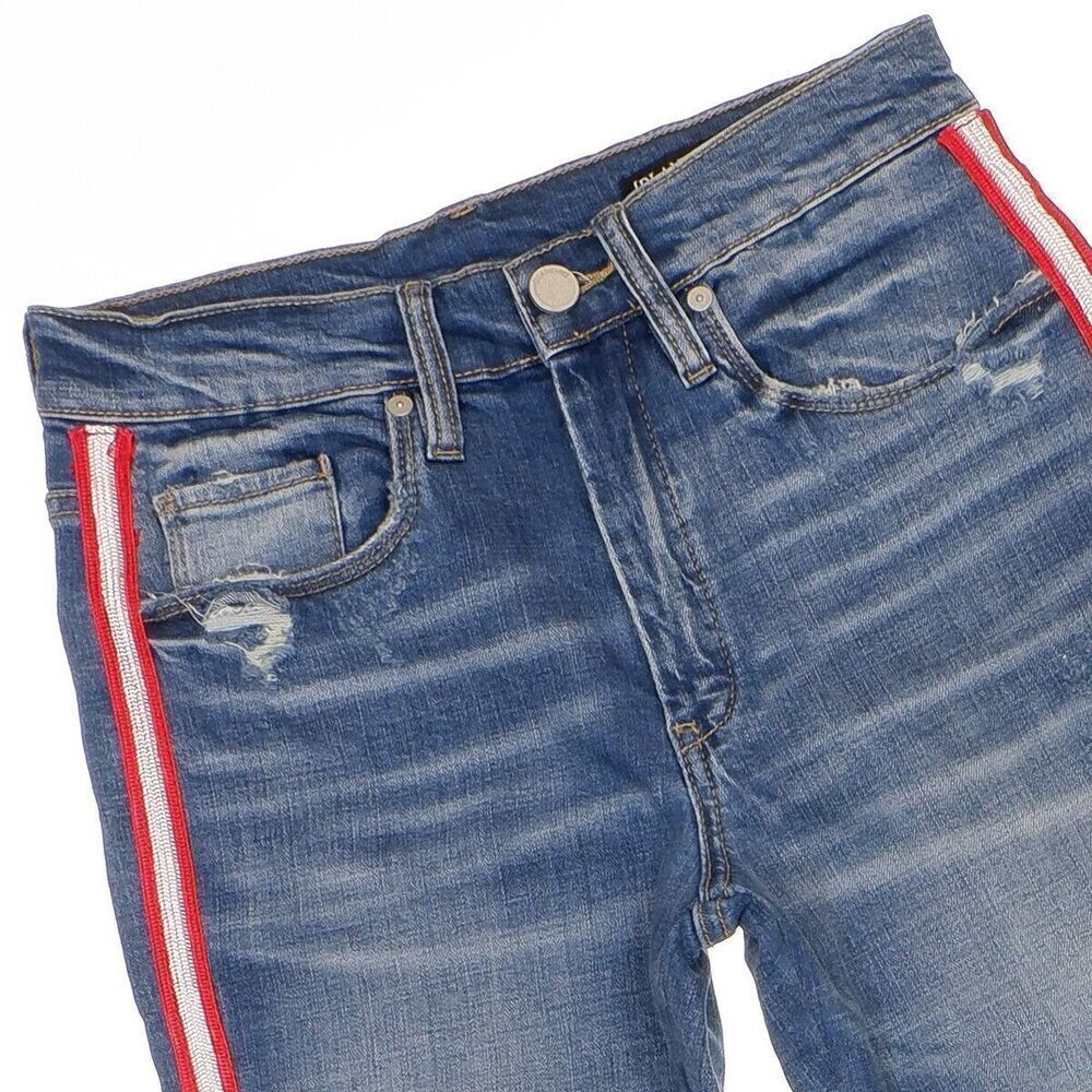 Blanknyc Rivington Jeans Size 25 Womens High Rise Slim Leg Distress Blue 27x27.5 - Picture 2 of 11